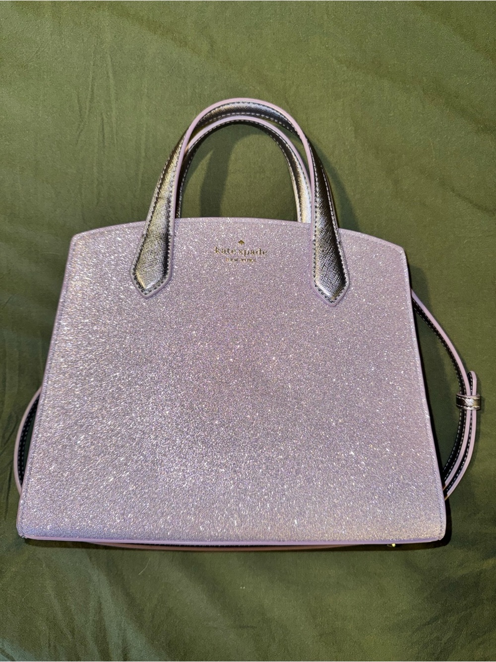 kate spade Lavender Glitter Dome Satchel with Top Handles